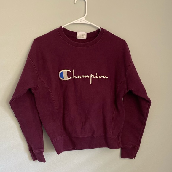 champion maroon crewneck